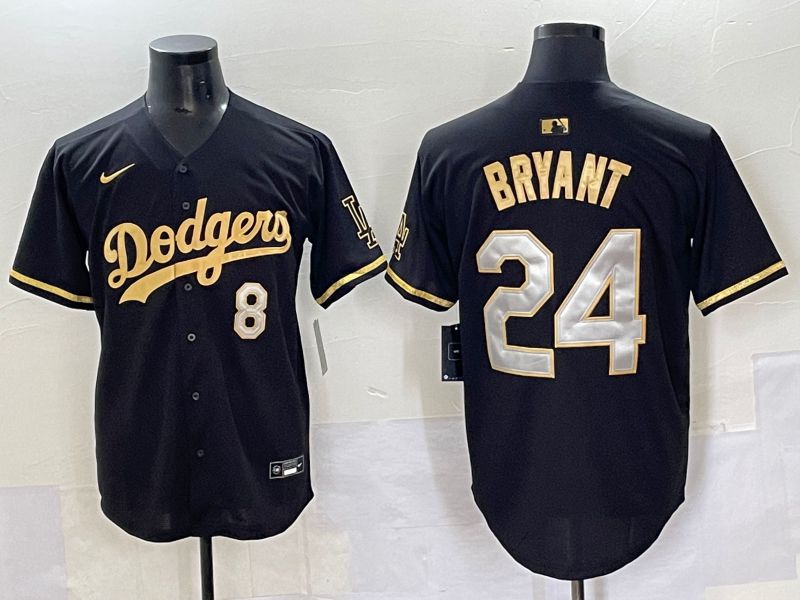 Men 2025 Los Angeles Dodgers #24 Bryant Black gold Nike MLB Jersey style 7071